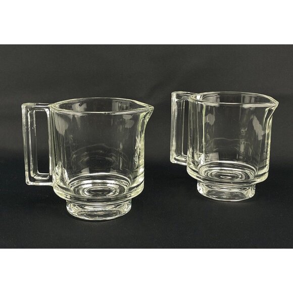 Vintage Fidenza Italy glass creamer, clear glass Joe Colombo, Mid Century 1960s - Picture 2 of 9